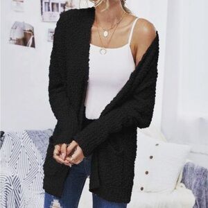 Elegant Black Women's Cardigan